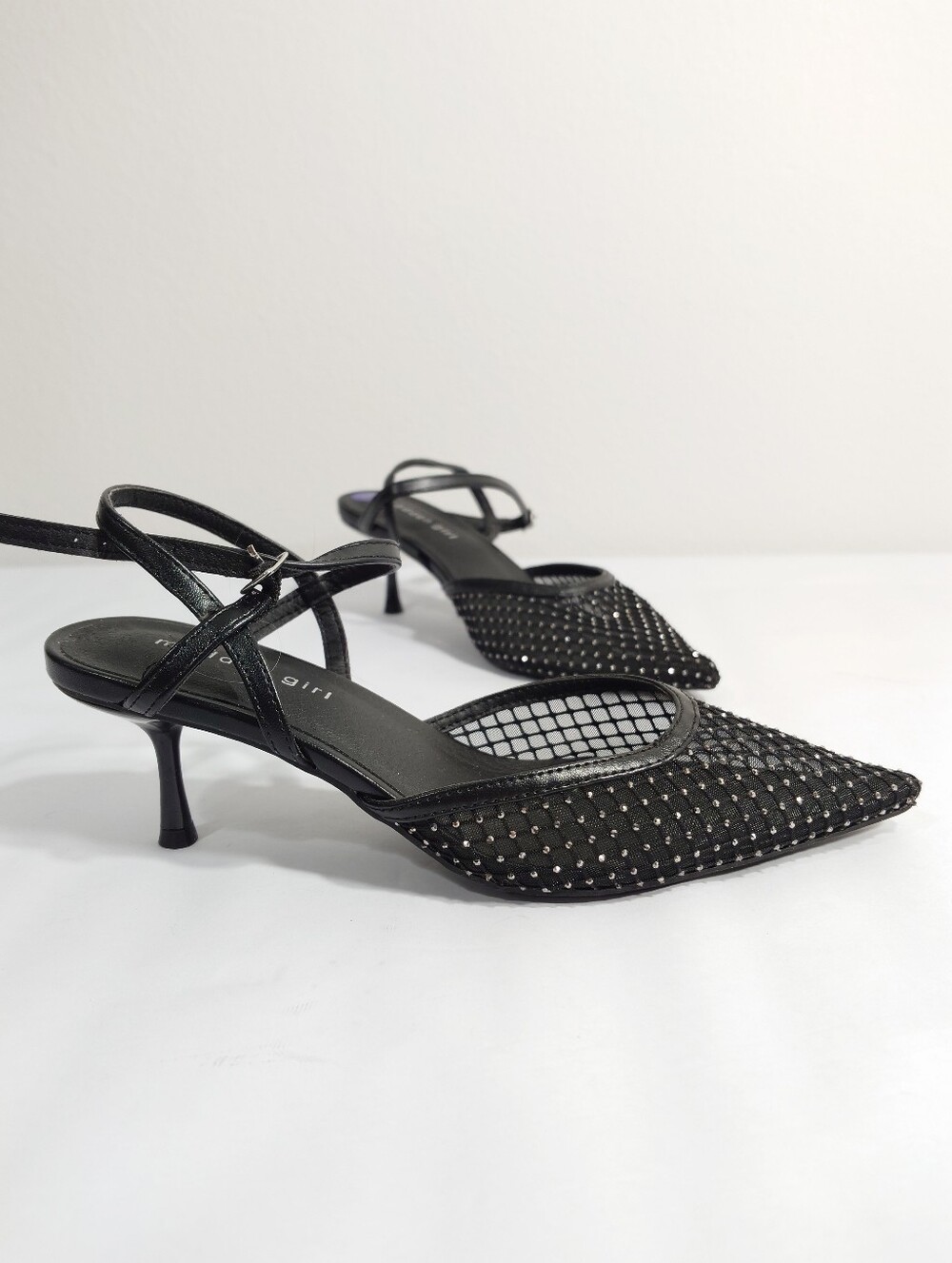 Madden Girl Rhinestone Mesh Slingback Heels Size 8.5